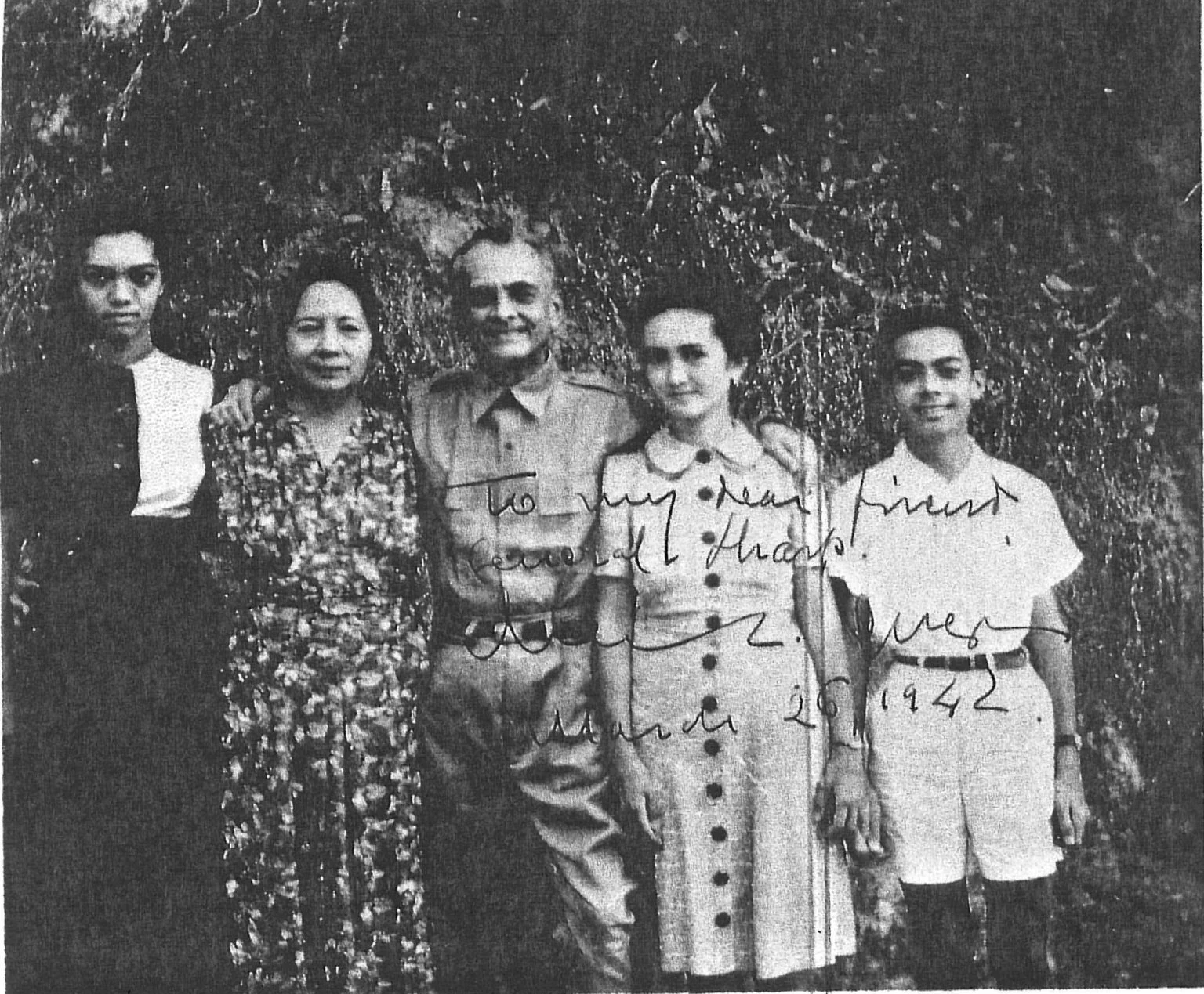 President Quezon and family at Corregidor, 1942