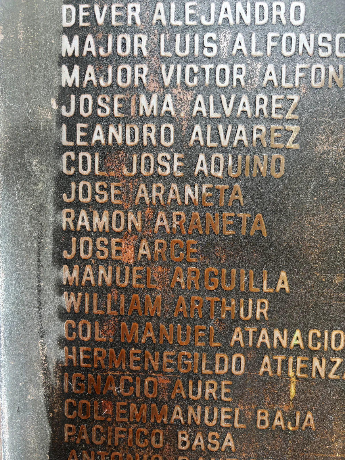 Ramon Araneta’s name on the Honor Roll