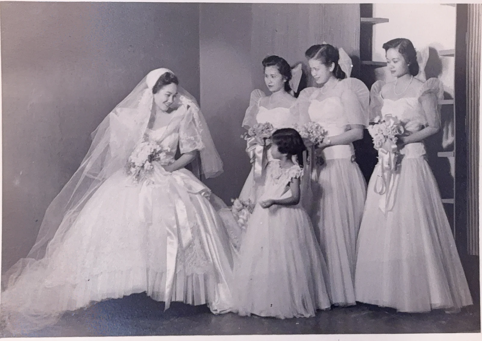 The bride with her attendants
