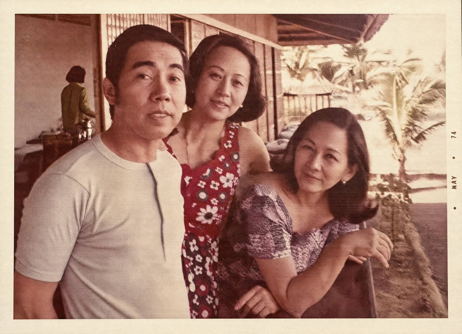 Pitoy Moreno, Chit Araneta Escaler, and Corito Araneta Kalaw, May 1974