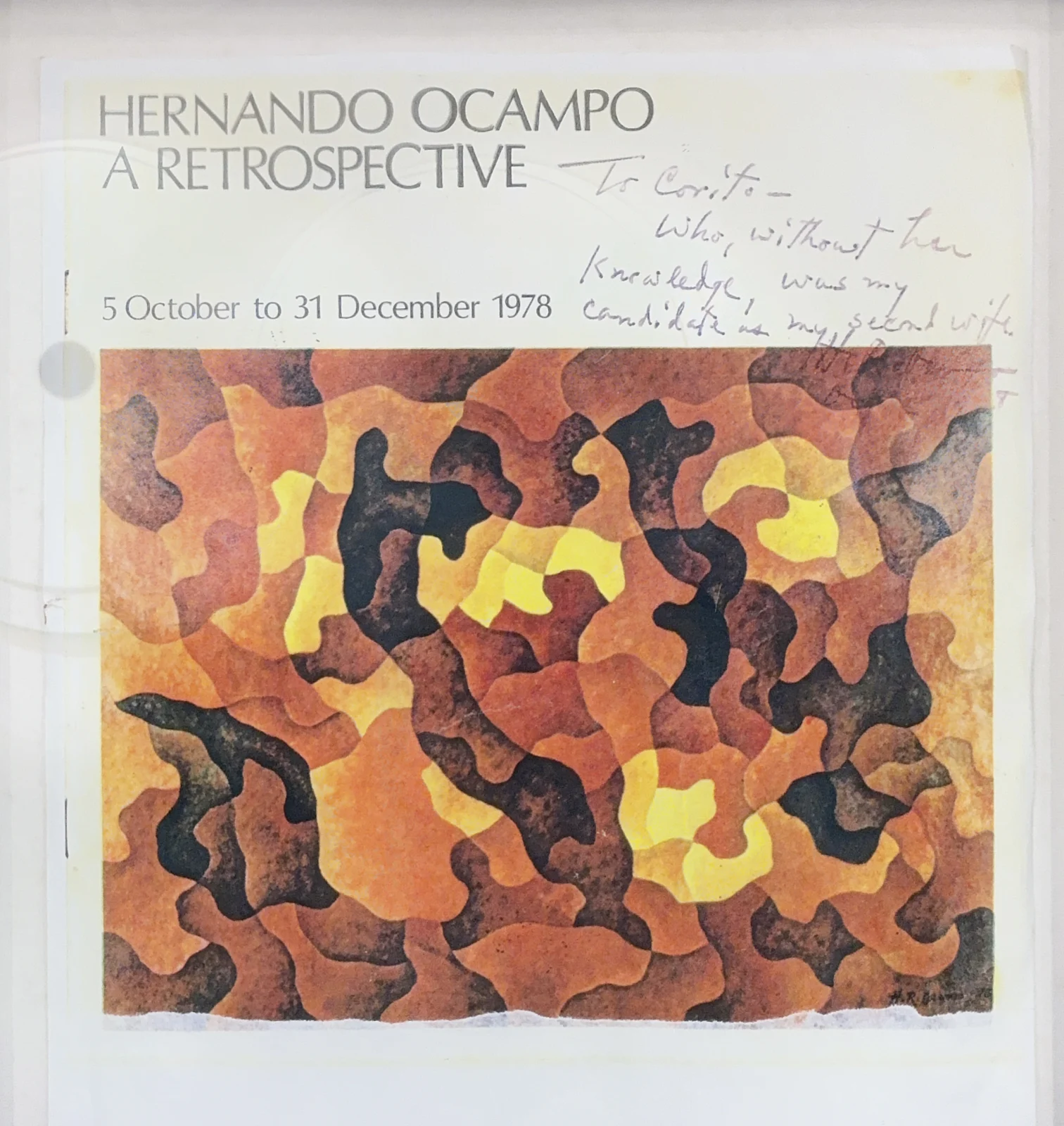 Hernando Ocampo’s inscribed catalogue