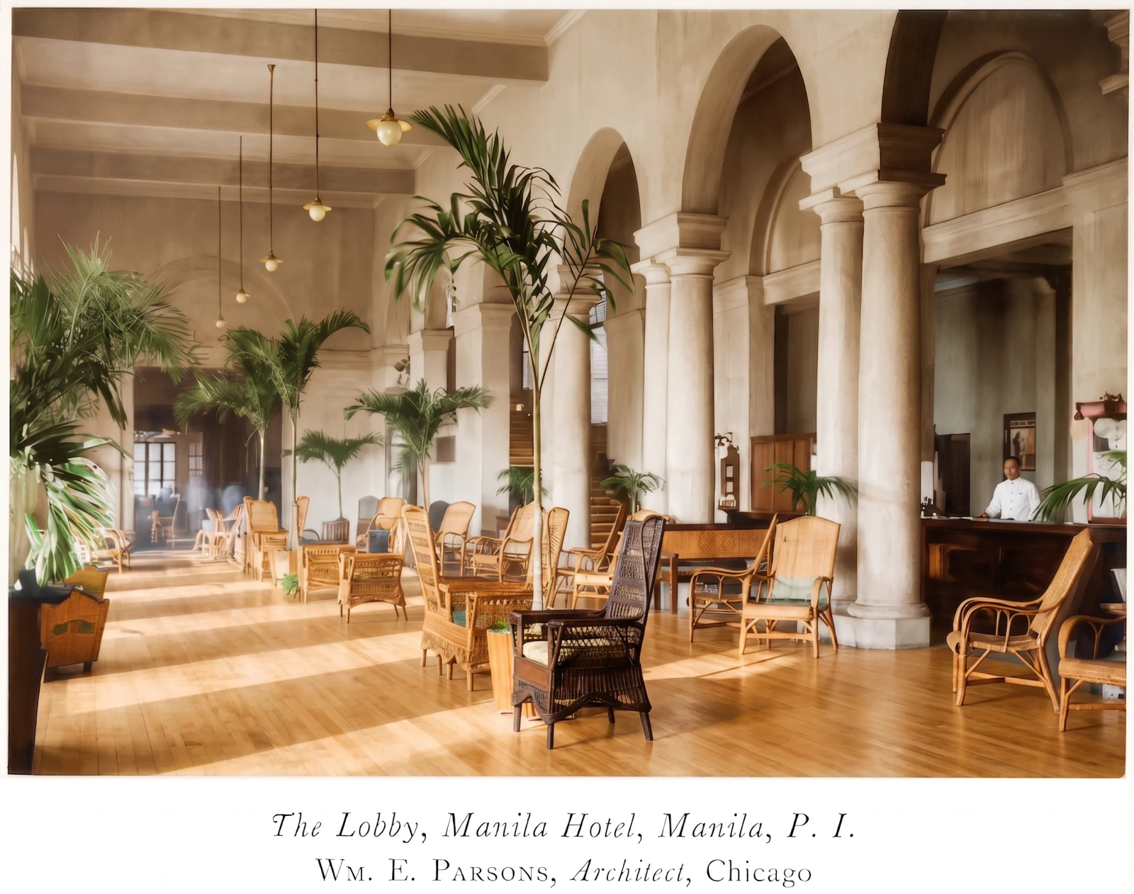 The lobby of the Manila Hotel