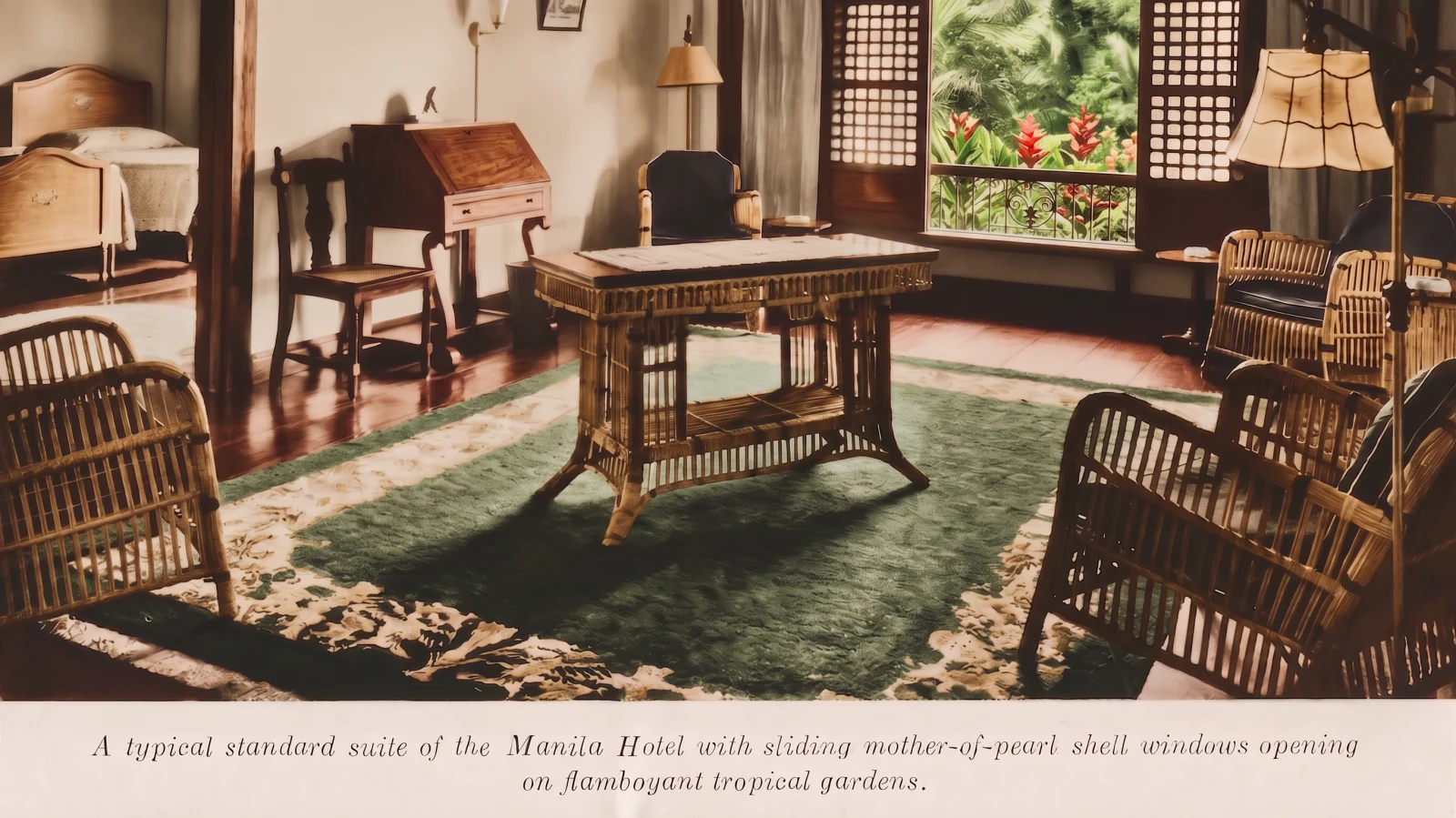 A guest suite of the Manila Hotel