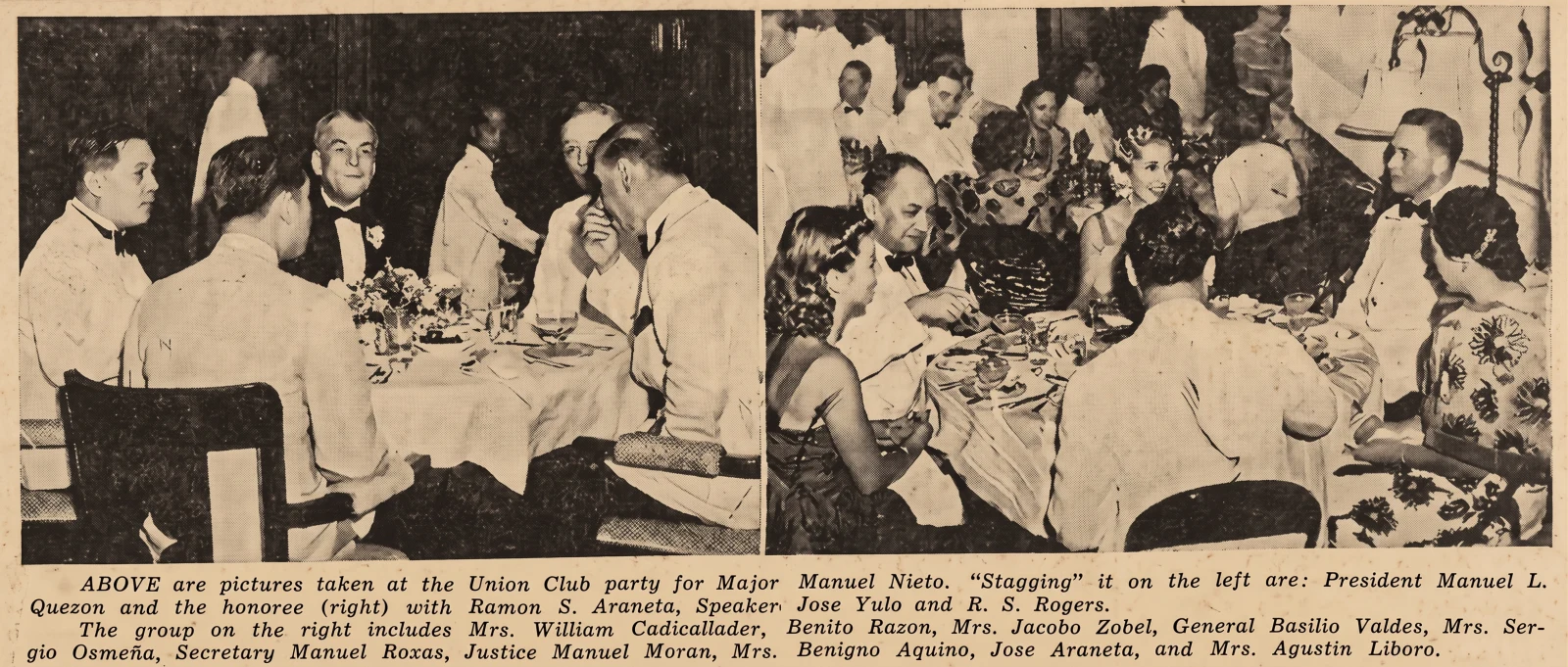 Tribune clipping of the Union Club party, August 1940
